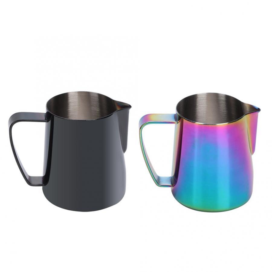350ml Stainless Steel Milk Frothing Cup Coffee Pitcher Milk Jug Black Colorful Cup for Latte Art  Kitchen Coffee Accessories