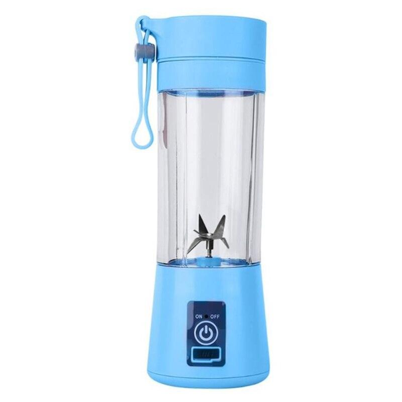 4 Colors  Fruit Juice Citrus Smoothie Squeezer 380ml USB Recharge 6 Blades Portable Blender Mixer Kitchen Accessories