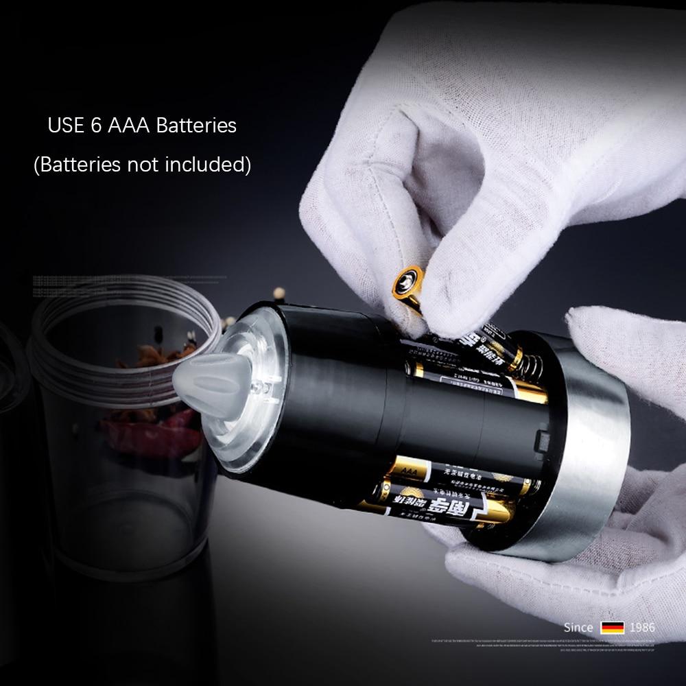 Electric Automatic Mill Pepper and Salt Grinder LED Light Peper Spice Grain Mills Porcelain Grinding Core Mill Kitchen Tools